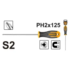 Tournevis Phillips PH2 D: 6mm L:125 – HS68PH2125 INGCO MAROC