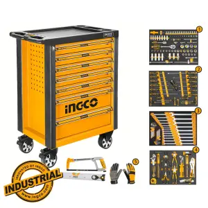 Servante à outils à 7 tiroirs + 162 pièces – HTCS271621 INGCO MAROC