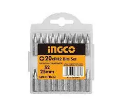 Set de 20 embouts PH2 25mm – SDB11PH213 INGCO MAROC