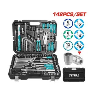 Ensemble d’outils de combinaison de 142 pièces – Total Outillage THKTHP21426