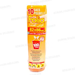 10 SACS POUBELLES DRAWSTRING 100L FOLIA