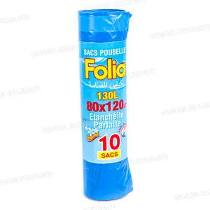 10 SACS POUBELLES DRAWSTRING 130L FOLIA