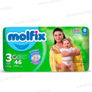 COUCHES BEBE MIDI 4-9KG 46 UNITES VALUE PACK MOLFIX