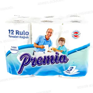 PAPIER HYGIENIQUE 3 PLIS 12 ROULEAUX PREMIA
