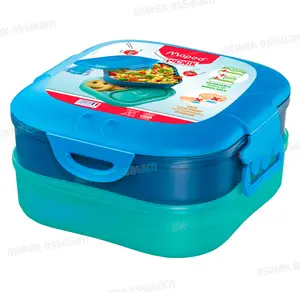 LUNCH BOX 3 EN 1 BLEU MAPED