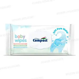 LINGETTES BEBE 99% PURE EAU 50 UNITES ULTRA COMPACT