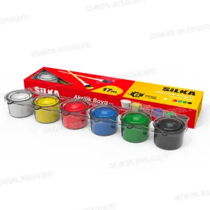ENSEMBLE DE PEINTURE ACRYLIQUE 6 COULEURS 17ML SILKA