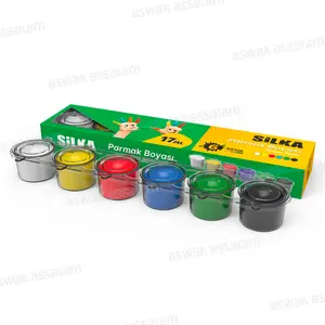 ENSEMBLE DE PEINTURE AUX DOIGTS 6 COULEURS 17ML SILKA