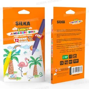 12 CRAYONS DE COULEUR JUMBO SHINY SILKA