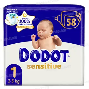 COUCHES BEBE SENSITIVE TAILLE 1 JUMBO PACK 58 UNITES DODOT