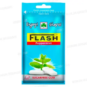 CHEWING-GUM PEPPERMINT SANS SUCRE DRAGEES SACHET 35G FLASH