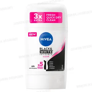 DEODORANT STICK POUR FEMME BLACK AND WHITE INVISIBLE CLEAR 200ML NIVEA