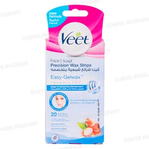 MINI BANDE DE CIRE POUR VISAGE PEAU SENSIBLE 20 UNITES VEET