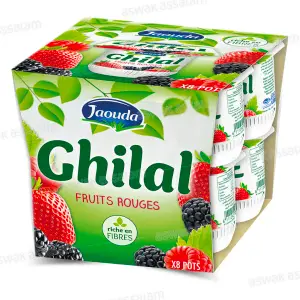 YAOURT GHILAL FRUITS ROUGES 8*110G PACK JAOUDA