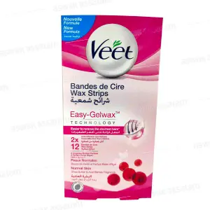 BANDE DE CIRE PEAU NORMALE 10 UNITES VEET