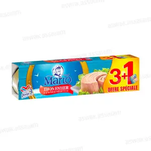 LOT DE 6 BOITES DE THON A L'HUILE VEGETALE 80G MARIO (5 ACHETES = 1 GRATUIT)
