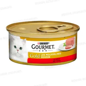 MOUSSELINE AU BOEUF POUR CHAT GOURMET GOLD 85G PURINA