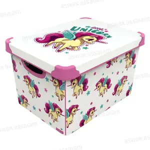 BOX DE RANGEMENT MOTIF LICORNE 20L