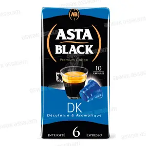 CAFE DECAFEINE BOITE 10 CAPSULES COMPATIBLES ASTA BLACK