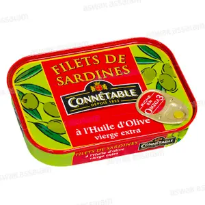 FILETS DE SARDINES A L'HUILE D'OLIVE EXTRA VIERGE 100G CONNETABLE