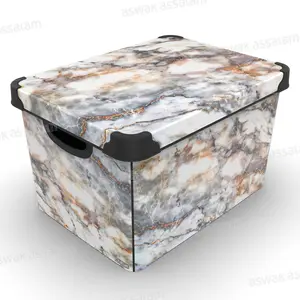 BOITE DE RANGEMENT 20L MOTIF MARBRE