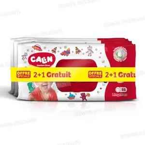 LOT DE 3 BOITES DE LINGETTES 55 UNITES CALIN