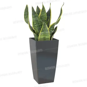 POT DE FLEURS CARRE 25CM ANTHRACITE PISA