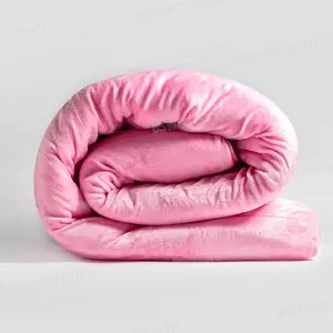 COUETTE DOUBLE FACE FLANELLE UNIE / MOUTON – ROSE 180*220CM