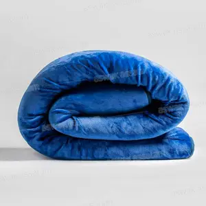 COUETTE DOUBLE FACE FLANNELLE UNIE / MOUTON – BLEU 220*240CM