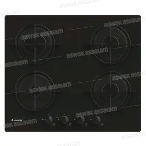 PLAQUE DE CUISSON ENCASTRABLE EN VERRE 4 FEUX 60CM NOIR CVW6BB CANDY