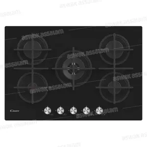 PLAQUE DE CUISSON ENCASTRABLE EN VERRE 5 FEUX 75CM NOIR CVG74WPB CANDY