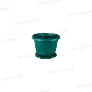 POT DE FLEURS AVEC SOUCOUPE 8,8L VERT GAMME VILLA FLOWER