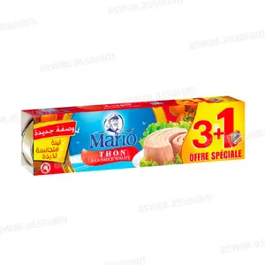 LOT DE 6 BOITES DE THON A LA SAUCE TOMATE 80G MARIO (5 ACHETES = 1 GRATUIT)