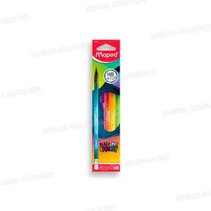 LOT DE 6 CRAYONS NOIRS A PAPIER ENERGY AVEC EMBOUT GOMME HB MAPED