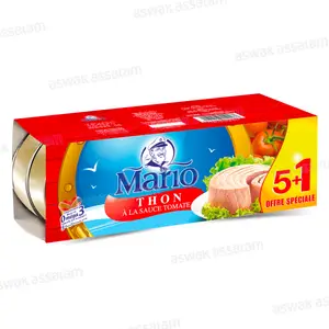 LOT DE 6 BOITES DE THON A LA SAUCE TOMATE 80G MARIO (5 ACHETES = 1 GRATUIT)