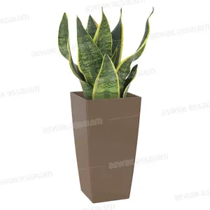 POT DE FLEURS CARRE 25CM TAUPE PISA