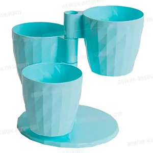 SET DE 3 POTS DE FLEURS BLEU CIEL 24*27*24CM