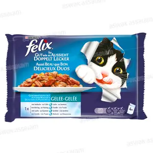 SELECTION POUR CHAT DE POISSONS EN GELEE FELIX 4*85G PURINA