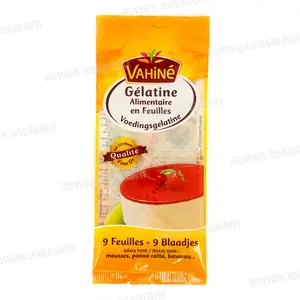 GELATINE ALIMENTAIRE EN FEUILLES 17G VAHINE