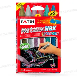 6 CRAYONS DE CIRE COULEURS METALLIQUES FATIH