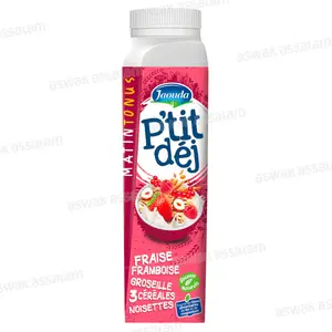 YAOURT A BOIRE FRAISE, FRAMBOISE, GROSEILLE, 3 CEREALES & NOISETTES 320G P'TIT DEJ JAOUDA
