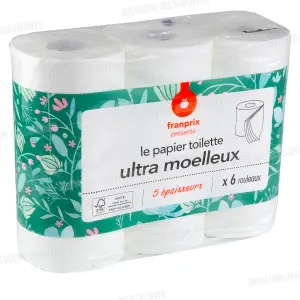 PAPIER HYGIENIQUE 3 PLIS 9 ROULEAUX FRANPRIX