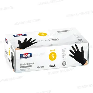 100 GANTS NITRILE SMALL NOIR IGOR