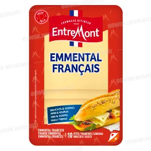FROMAGE EMMENTAL FRANCAIS 10 TRANCHES 150G ENTREMONT