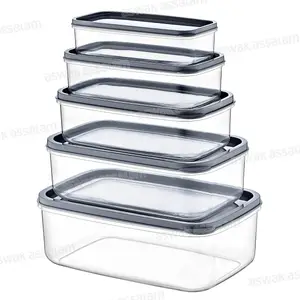 ENSEMBLE DE 5 BOITES RECTANGULAIRES 330ML, 530ML, 850ML, 1,3L, 2,1L