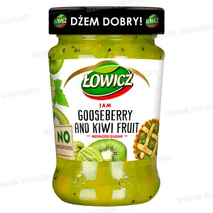 CONFITURE KIWI ET GROSEILLE SUCRE REDUIT 280G LOWICZ