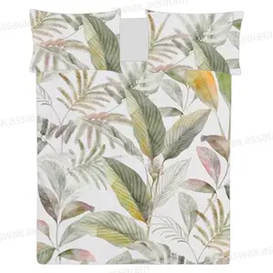 COUVRE-LIT 260*240CM + 2 TAIES D'OREILLER 50*70CM IMPRIME FLEURS