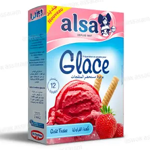 PREPARATION EN POUDRE POUR GLACE SAVEUR FRAISE 100G ALSA