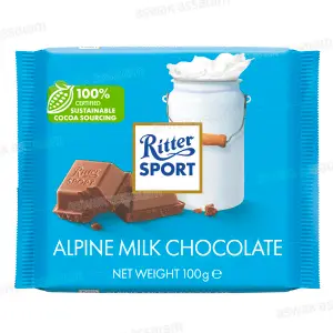 CHOCOLAT AU LAIT DES ALPES 100G RITTER SPORT