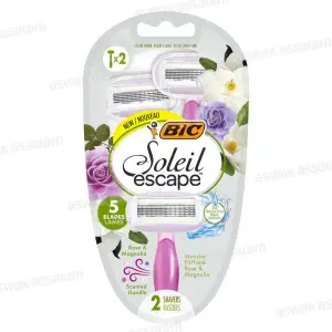 RASOIR 5 LAMES SOLEIL ESCAPE ROSE ET MAGNOLIA 2 UNITES BIC